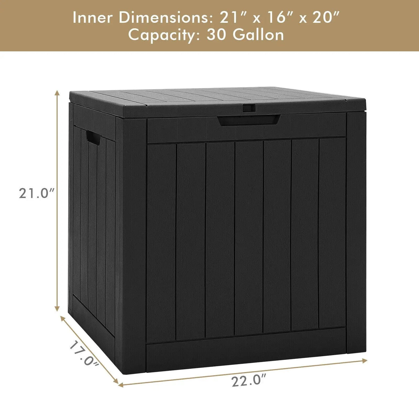 30 Gallon Deck Box Storage Container Seating Tools by DirectDeals