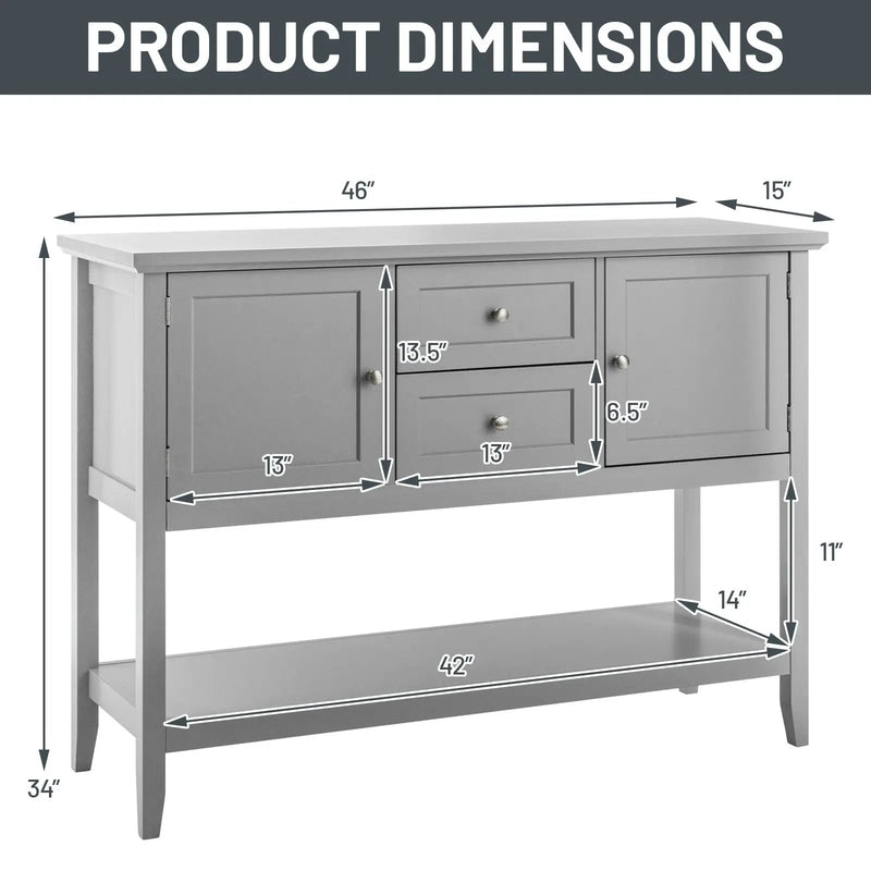 Wooden Sideboard Buffet Console Table with Drawers and Storage by DirectDeals