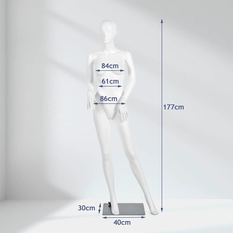 5.8 ft Plastic Female Mannequin Adjustable Detachable Manikin with Metal Stand by DirectDeals