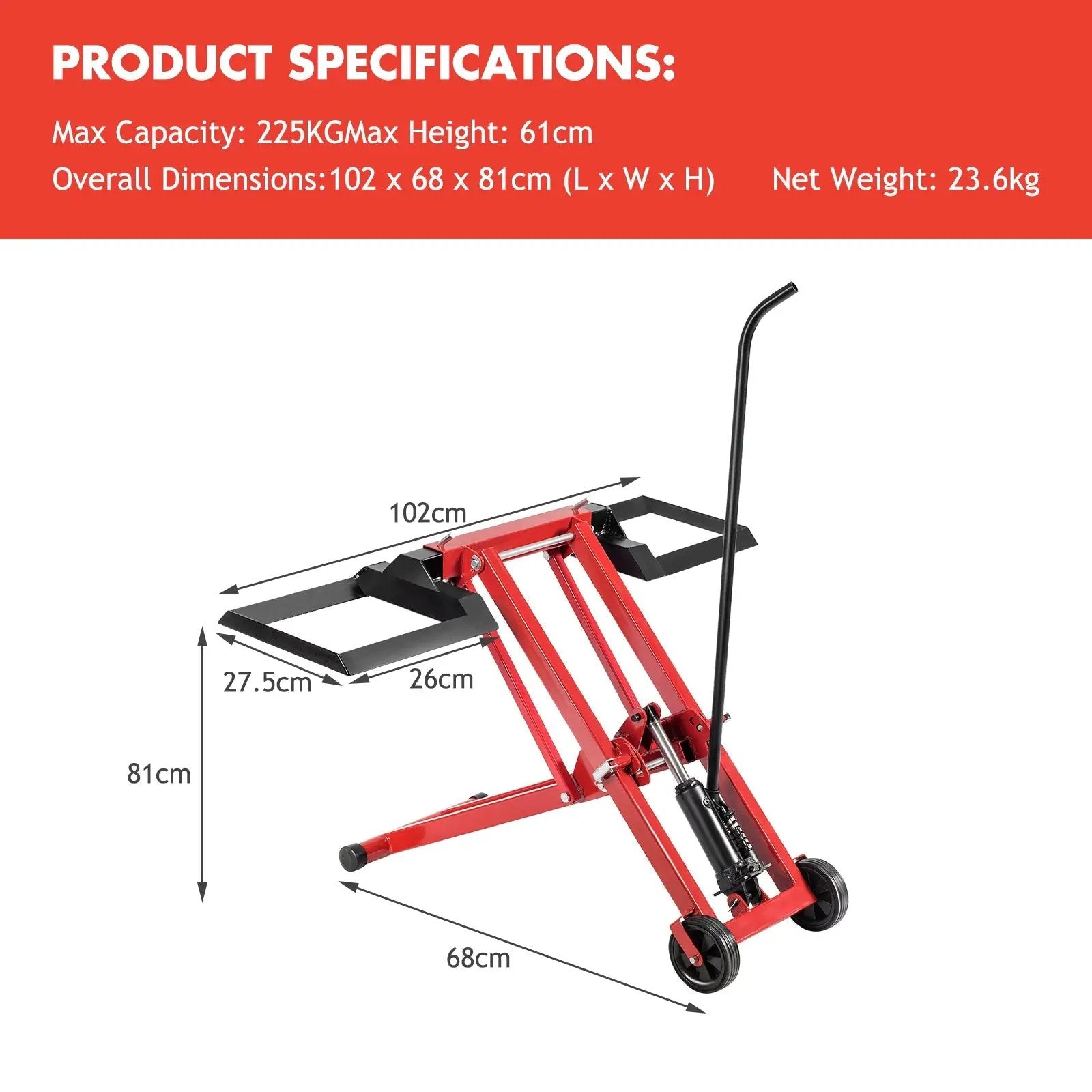 Hydraulic Lawnmower Lift Jack for Tractors and Zero Turn Riding Lawn Mowers by DirectDeals
