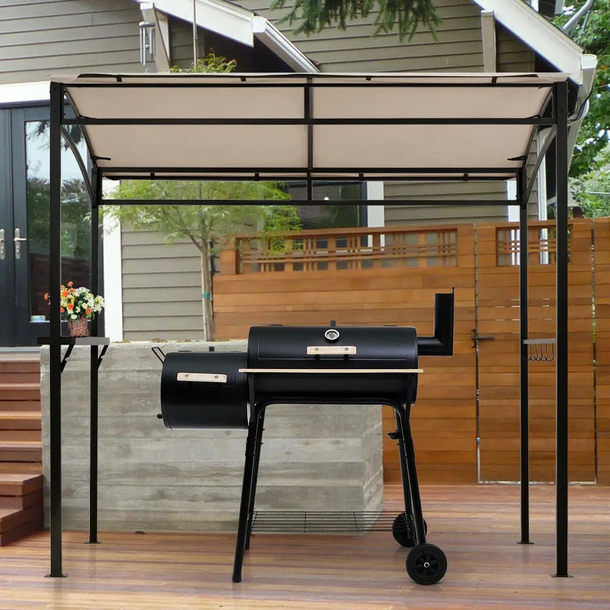 7 x 4.5 Feet Grill Gazebo Outdoor Patio Garden BBQ Canopy Shelter-Brown by DirectDeals