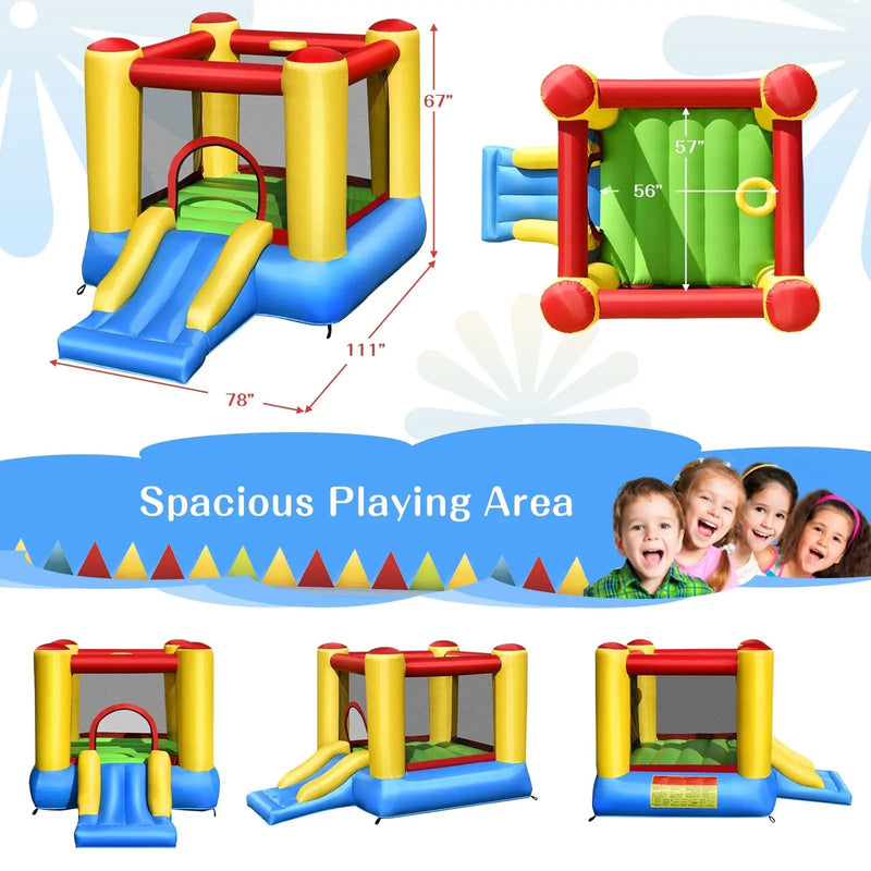 Kids Inflatable Bounce House with Slide and 480W blower by DirectDeals