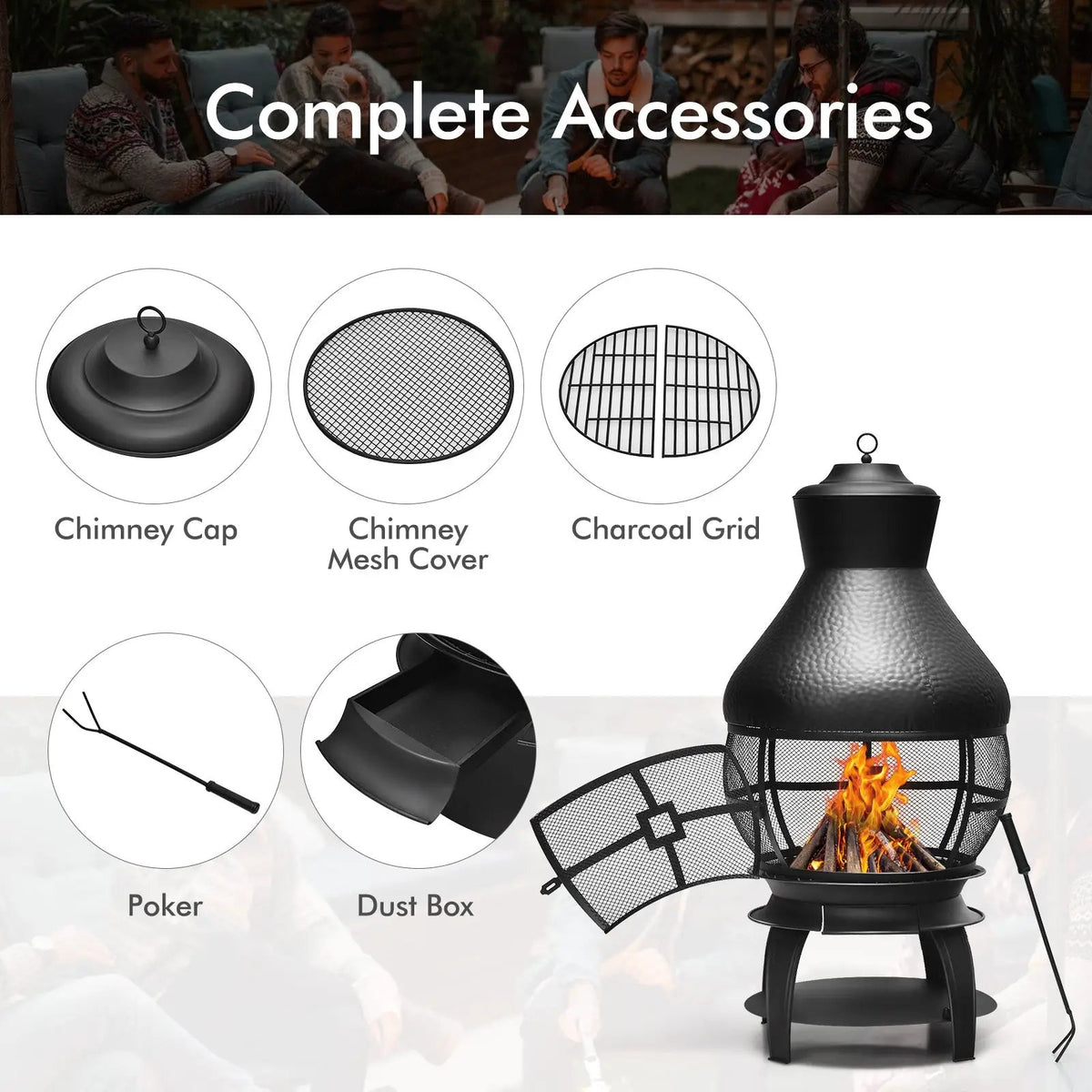 Patio Wood Burning Chimneys Fireplace by DirectDeals
