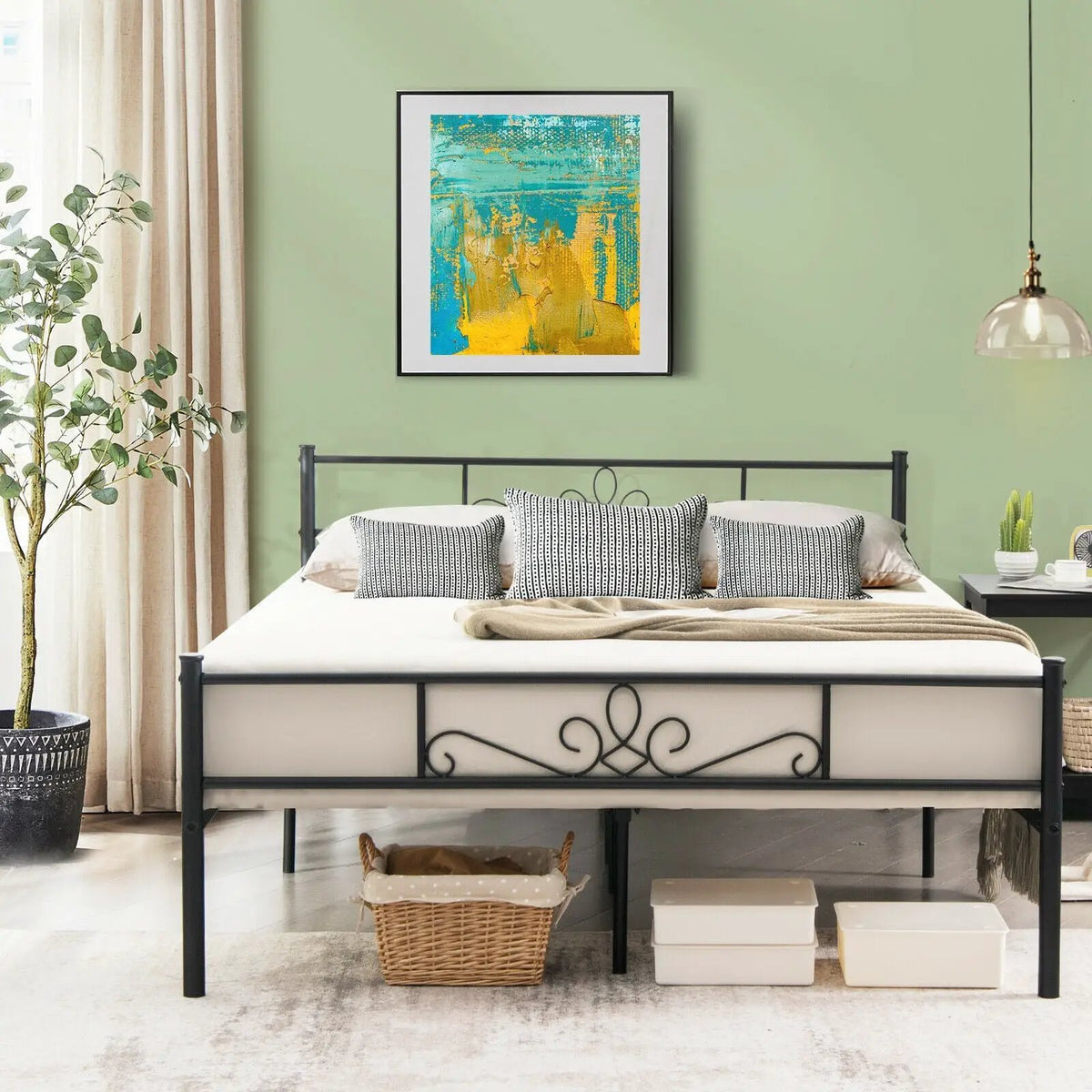 Twin/Full/Queen Size Metal Bed Frame with Headboard and Footboard by DirectDeals