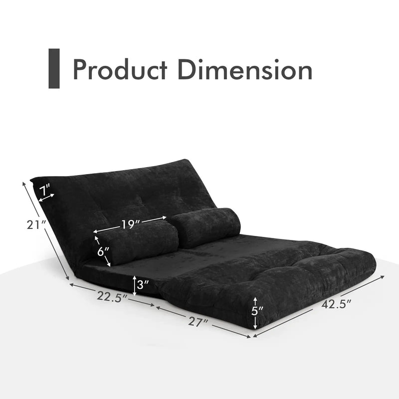 6-Position Adjustable Sleeper Lounge Couch with 2 Pillows by DirectDeals