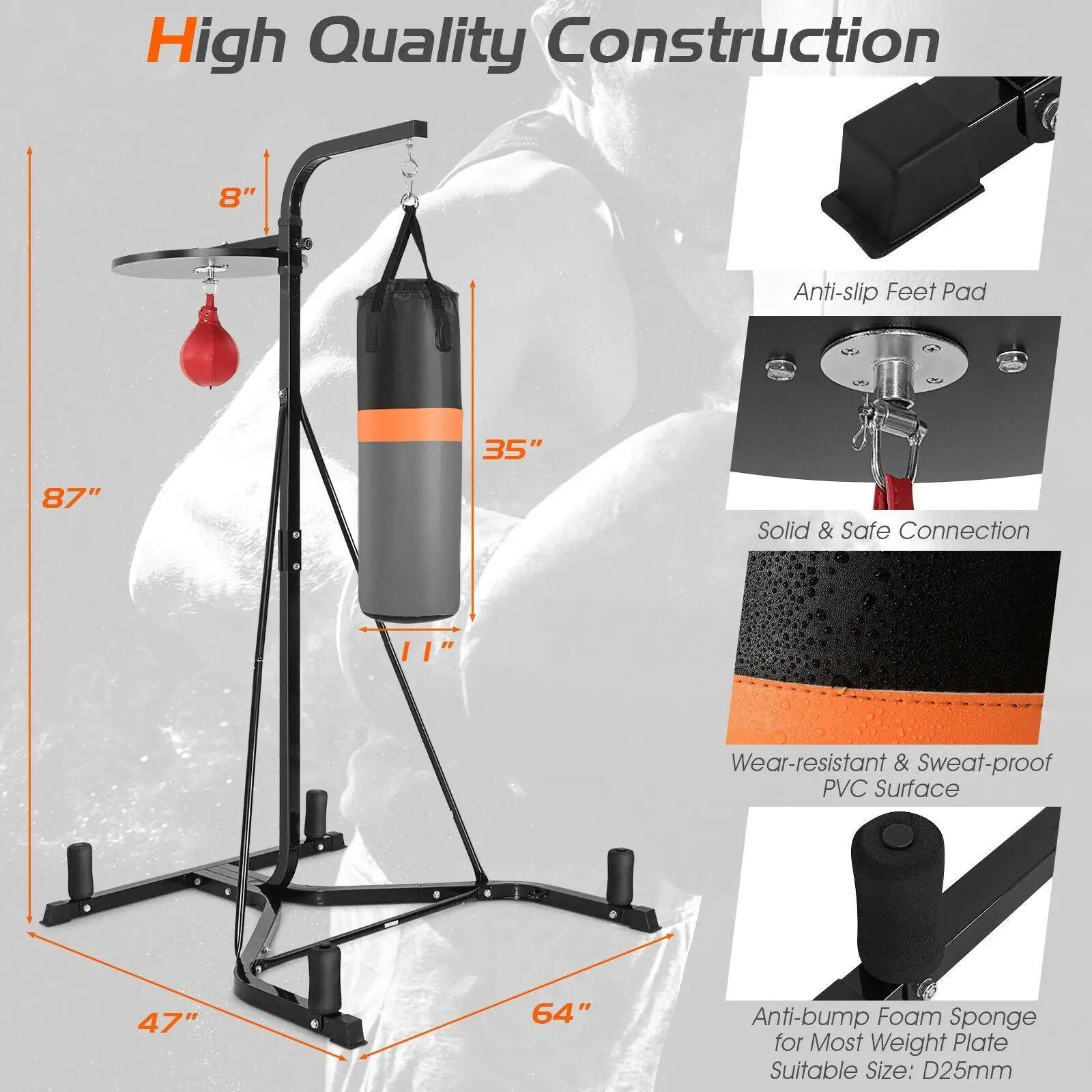 Heavy Duty Boxing Punching Stand With Heavy Bag by DirectDeals