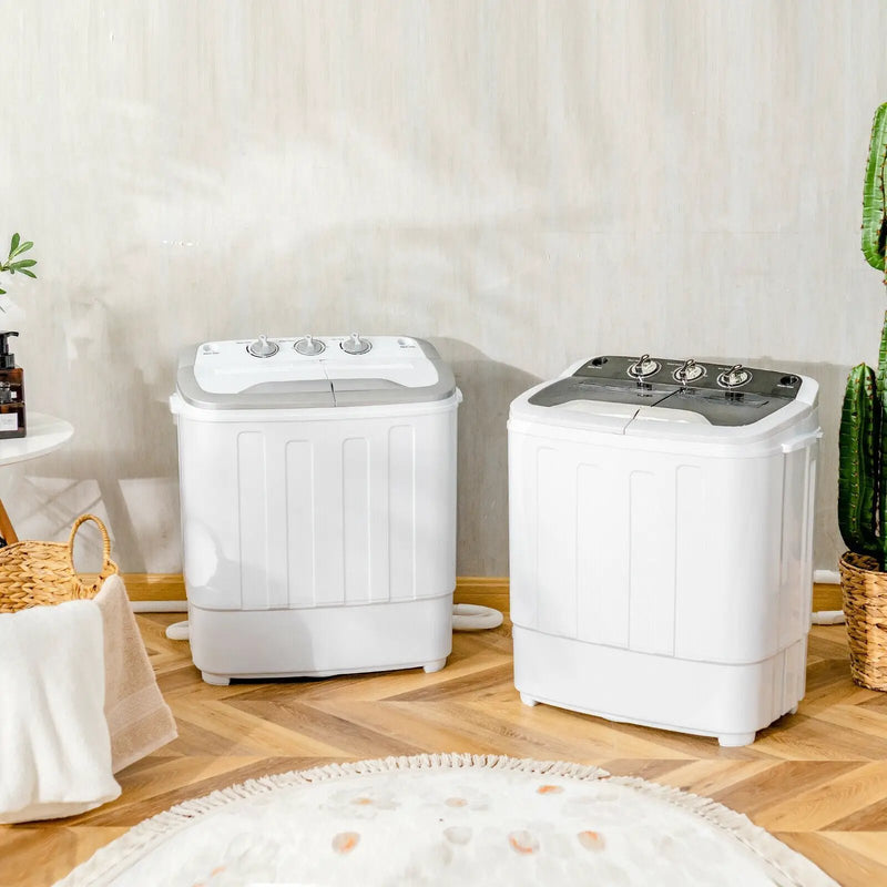 8 lbs Portable Mini Twin Tub Spinner Semi-Automatic Washing Machine by DirectDeals