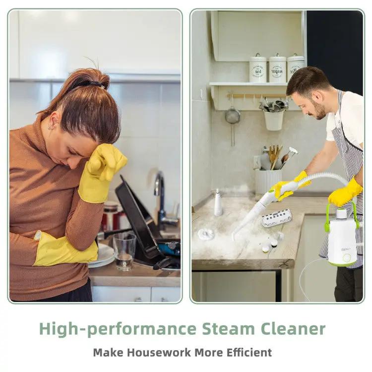 1000W Multifunction Portable Hand-held Steam Cleaner with 10 Accessories by DirectDeals