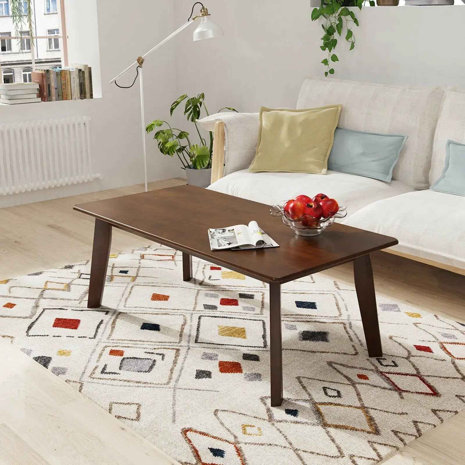 Rectangular Modern Wooden Coffee Table with Rubber Leg by DirectDeals