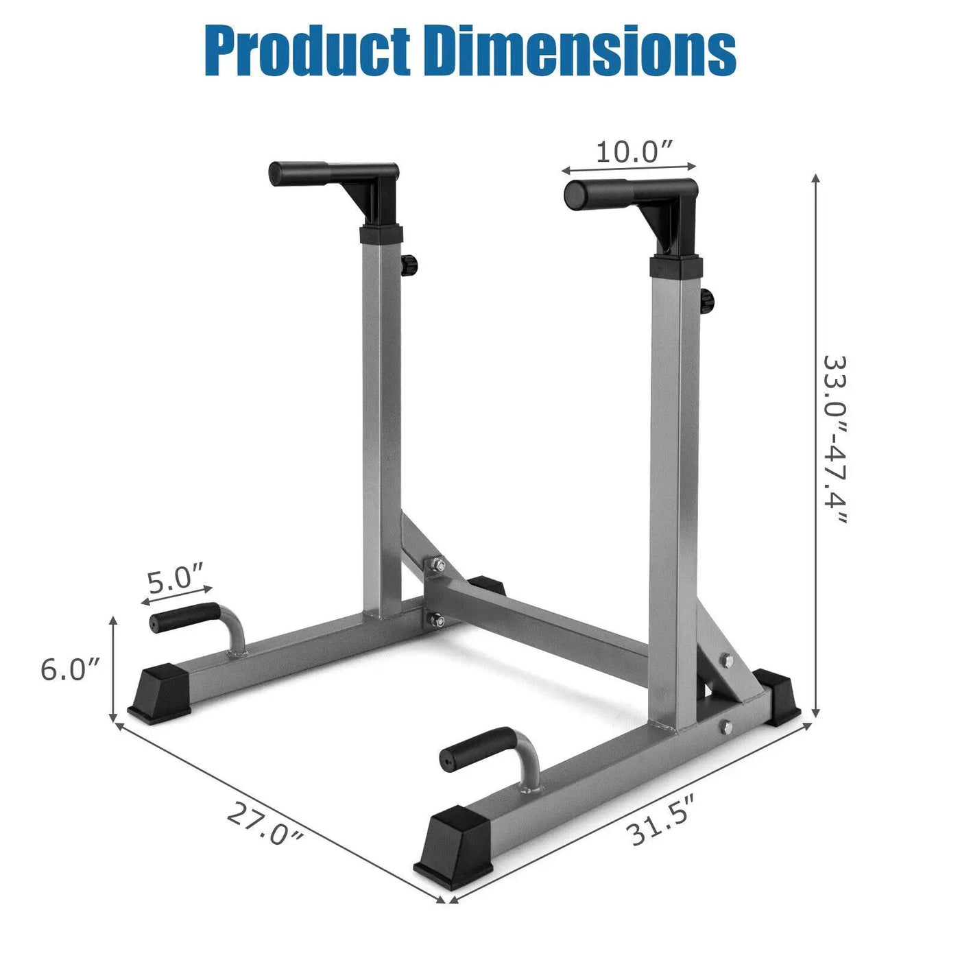 Adjustable Dip Bar with 10 Height Levels by DirectDeals