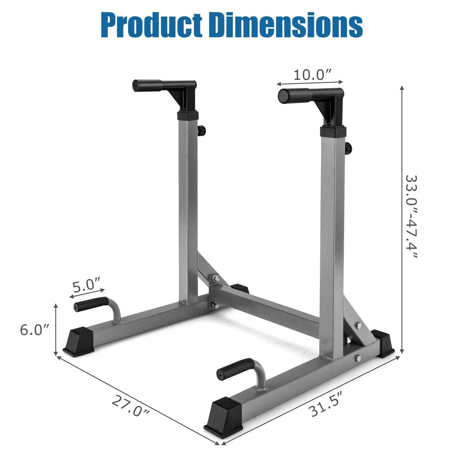 Adjustable Dip Bar with 10 Height Levels by DirectDeals