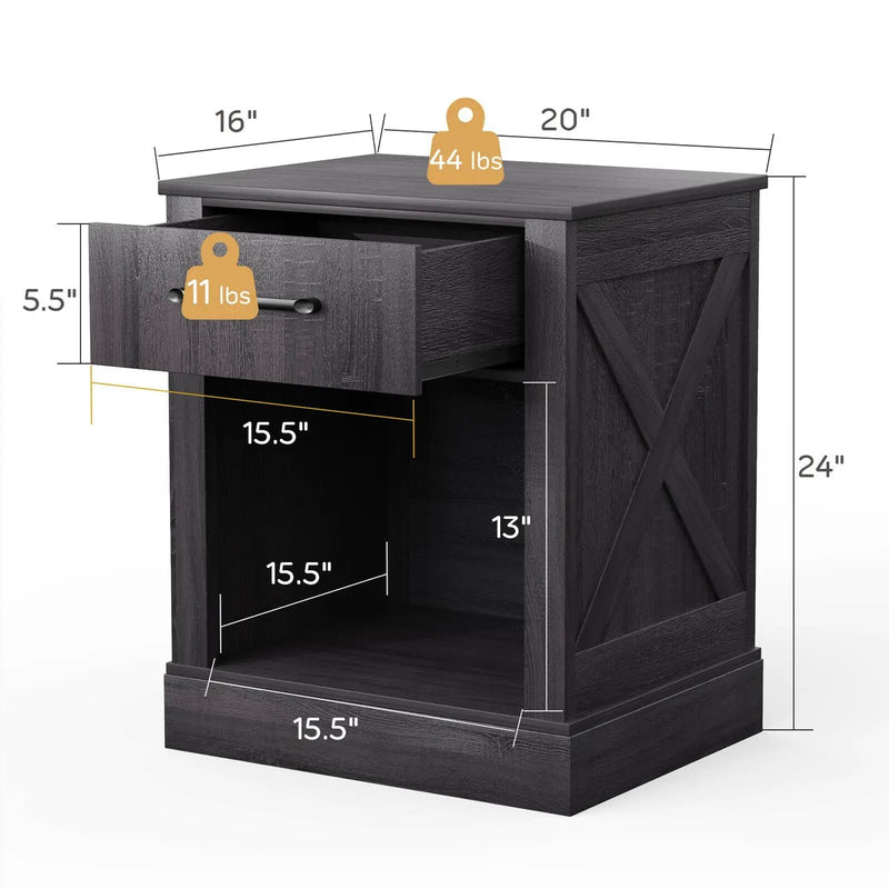 Compact Nightstand with Drawer and Shelf by DirectDeals