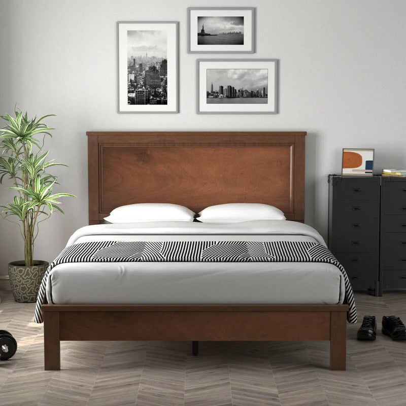 Full Size Platform Slat Bed Frame with High Headboard by DirectDeals
