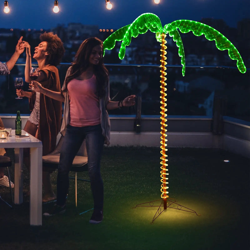 7 Feet LED Pre-lit Palm Tree Decor with Light Rope by DirectDeals
