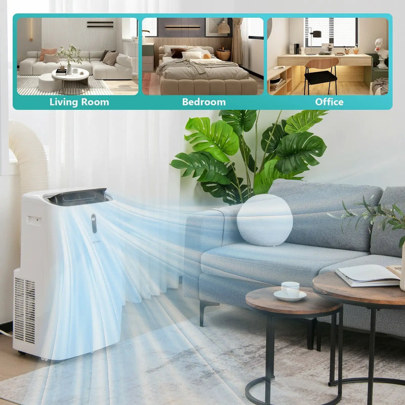 12000 BTU Portable 4-in-1 Air Conditioner with Smart Control-White by DirectDeals