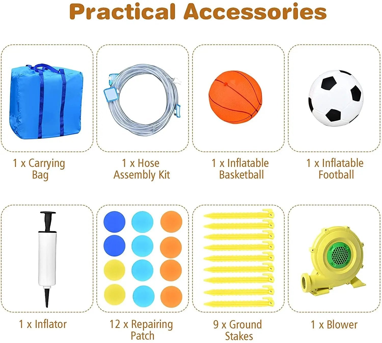 6-in-1 Inflatable Water Slides with Blower for Kids by DirectDeals