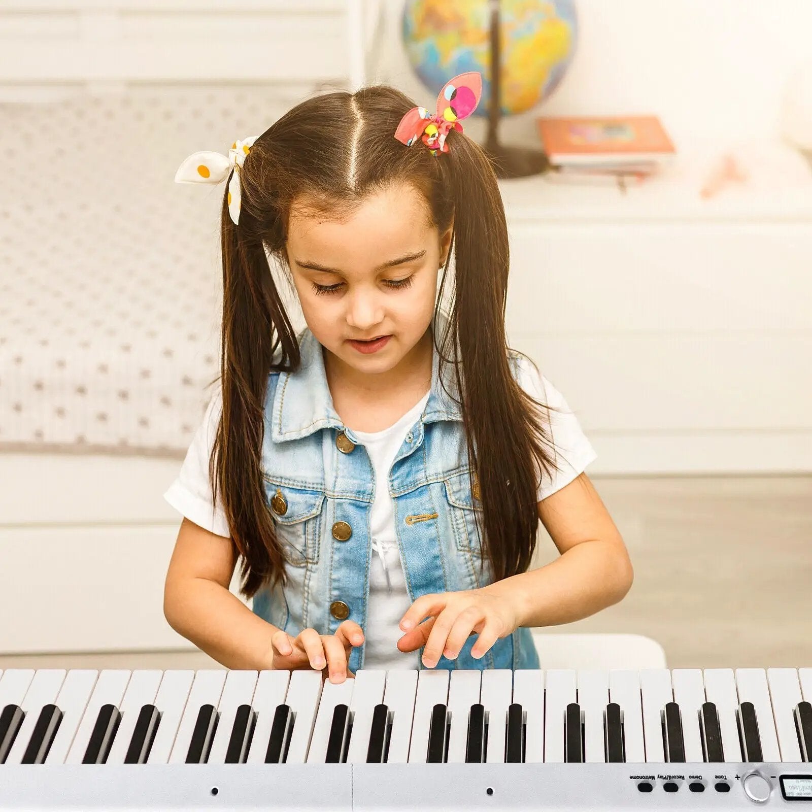88-Key Folding Electric Lighted Piano Full-Size Portable Keyboard MIDI by DirectDeals