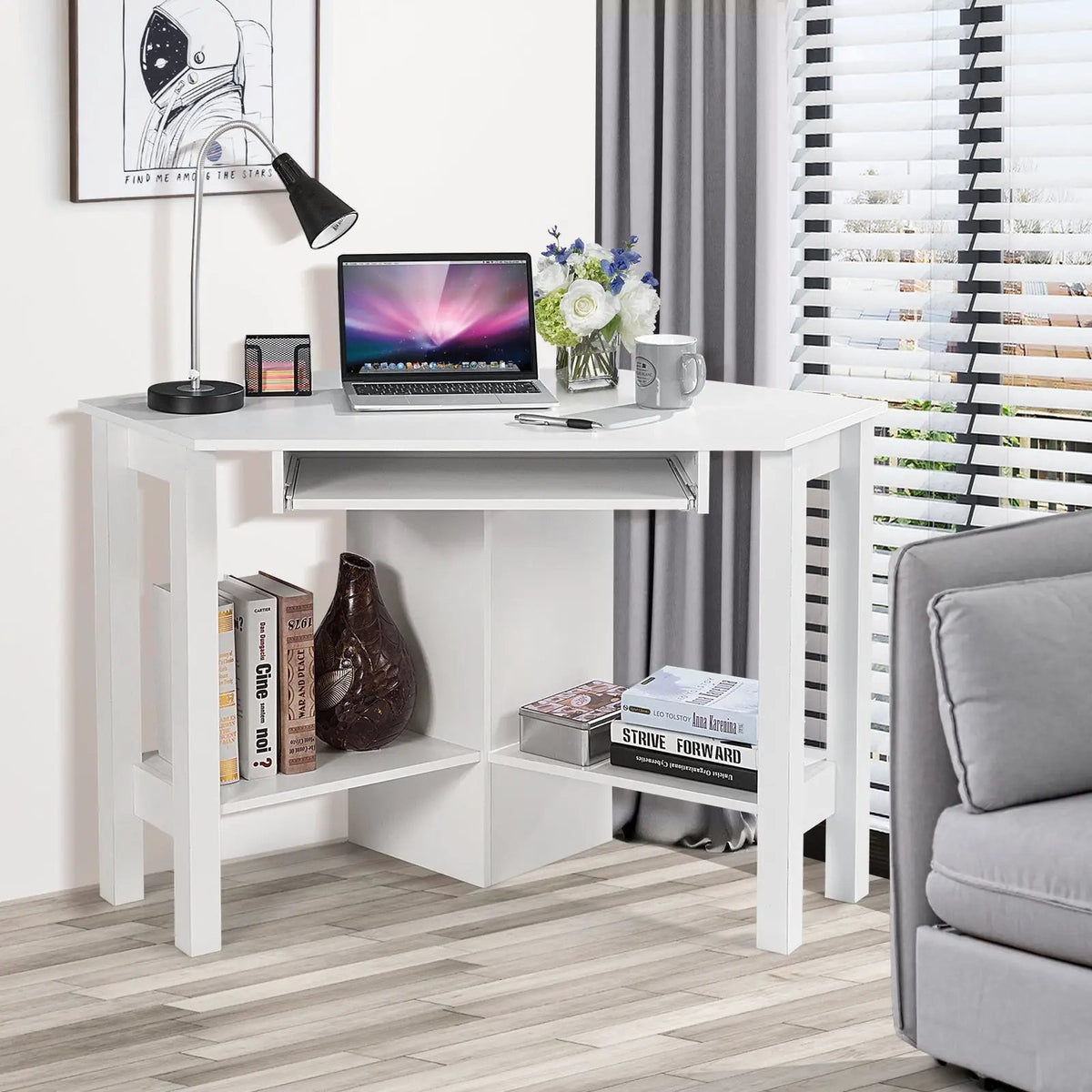 Wooden Study Computer Corner Desk with Drawer by DirectDeals