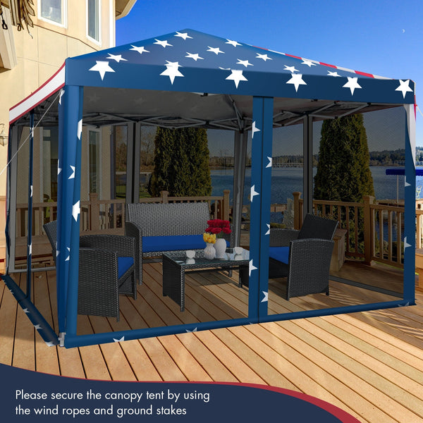 10 FT x 10 FT Pop-Up Canopy Tent Easy Setup Instant Folding Shelter with Mesh Netting, photo 2 of 11