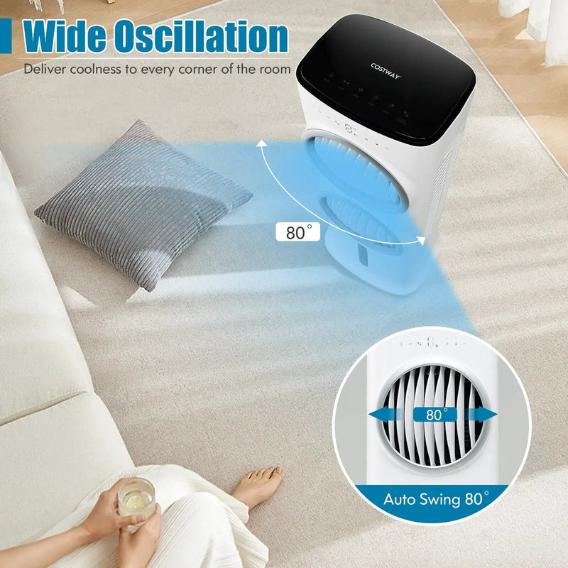 3-in-1 Evaporative Air Cooler with 9H Timer Remote-White by DirectDeals