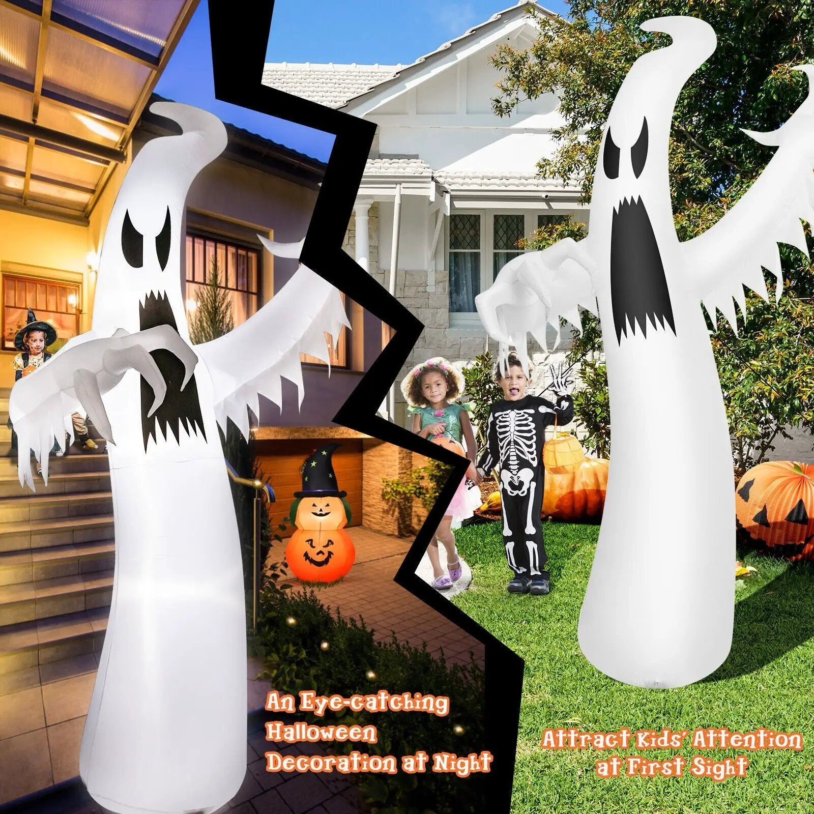 12 Feet Halloween Inflatable Ghost with LED Lights by DirectDeals