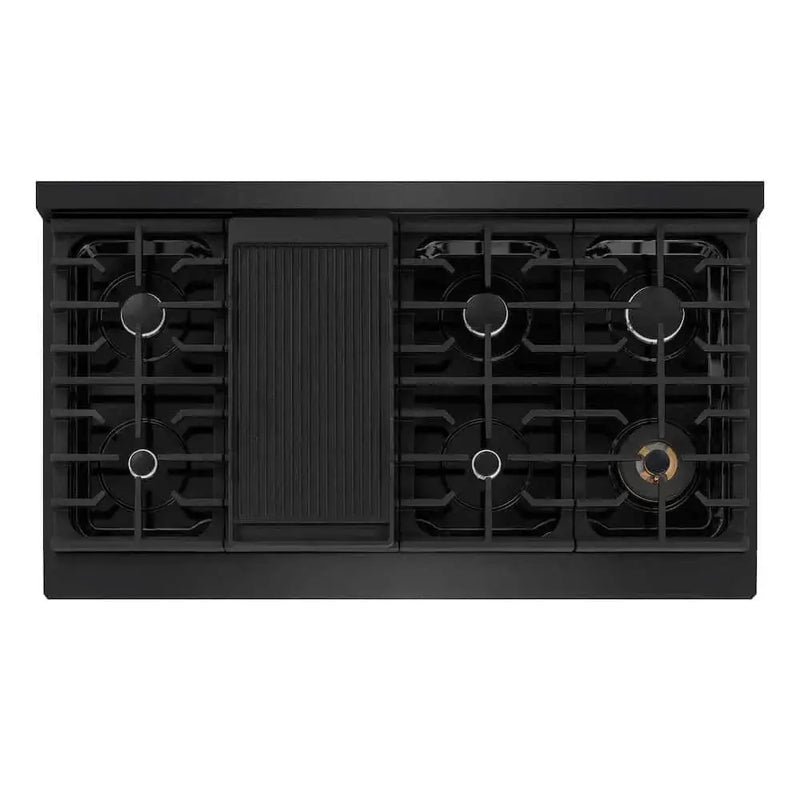 ZLINE 48" Paramount Gas Rangetop Black Stainless Steel SRTB-48 by Farmhouse Kitchen and Bath
