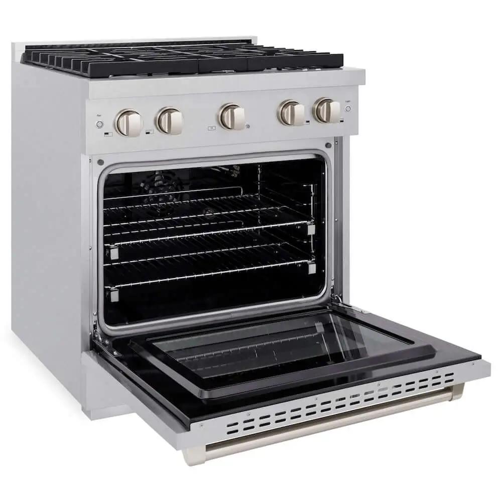ZLINE 30"Gas Range, Convection Gas Oven , DuraSnow® Stainless Steel, SGRS-30 by Farmhouse Kitchen and Bath