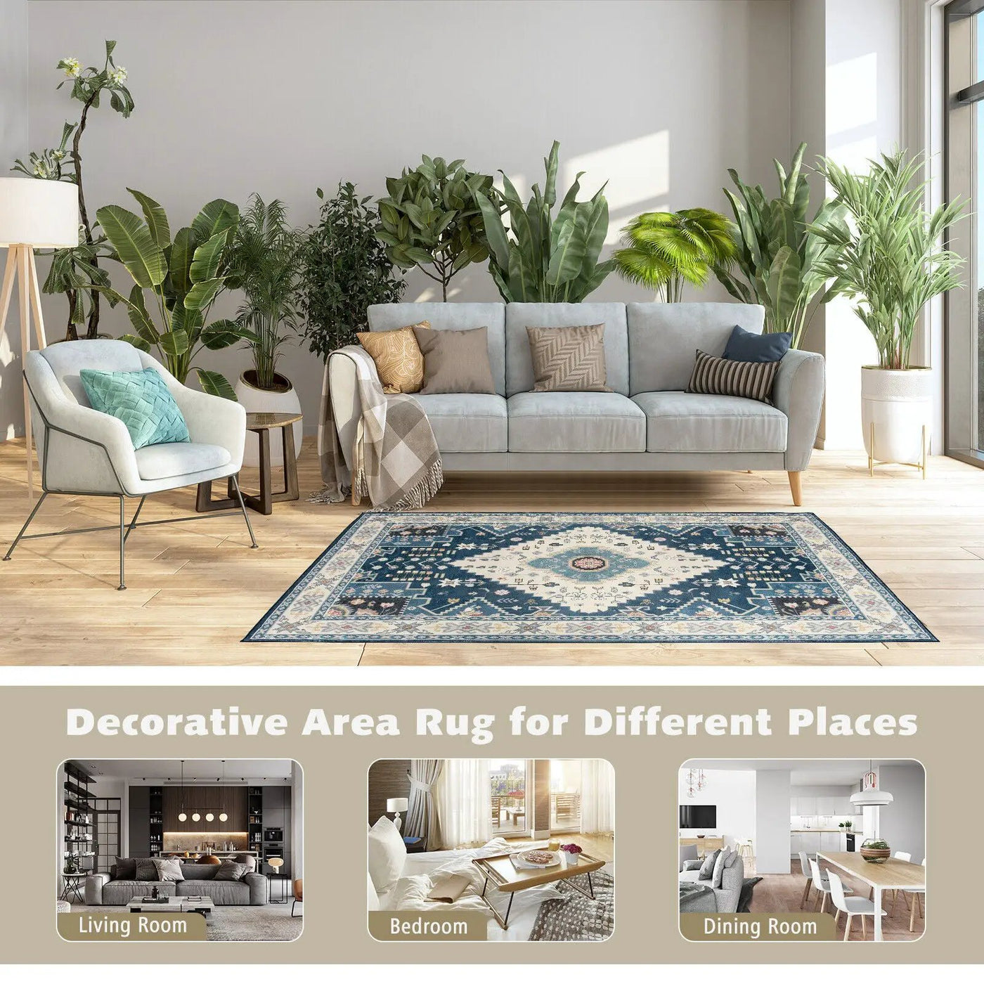Faux Wool Fabric Area Rugs Doormat by DirectDeals
