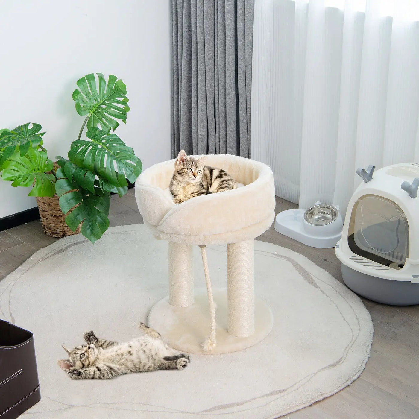 Cat Climbing Tree with Plush Perchs and Scratching Post by DirectDeals