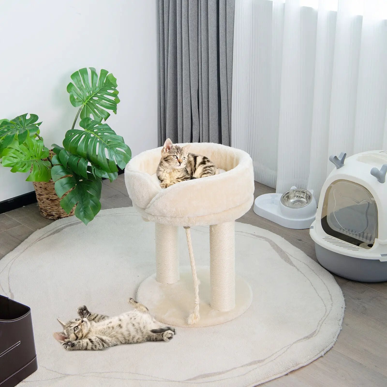 Cat Climbing Tree with Plush Perchs and Scratching Post by DirectDeals