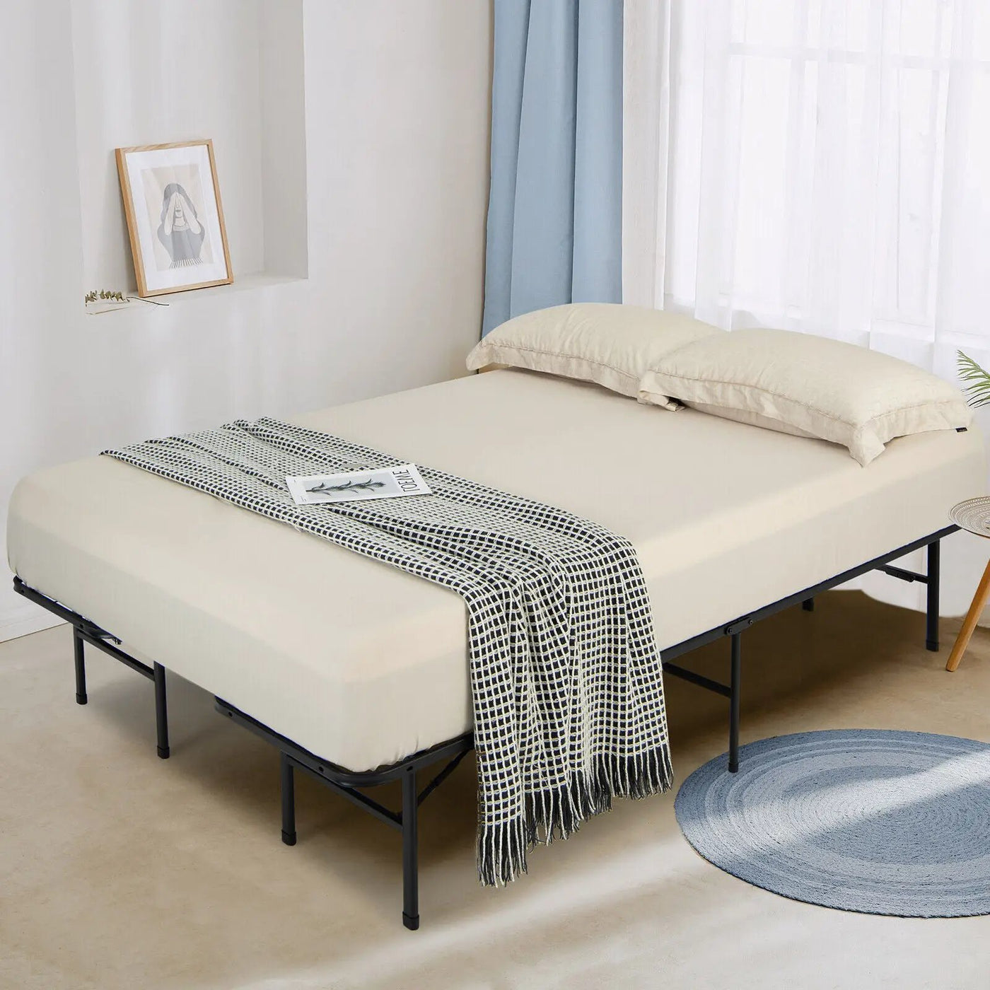 Full/King Size Folding Steel Platform Bed Frame for Kids and Adults by DirectDeals