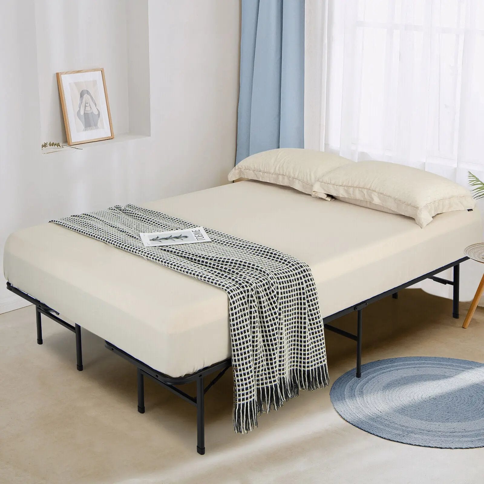 Full/King Size Folding Steel Platform Bed Frame for Kids and Adults by DirectDeals