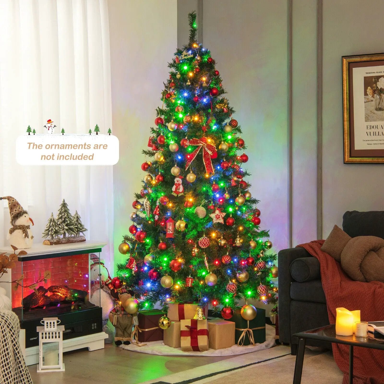 7 Feet Christmas Tree Pre-Lit 3-Minute Quick Shape by DirectDeals