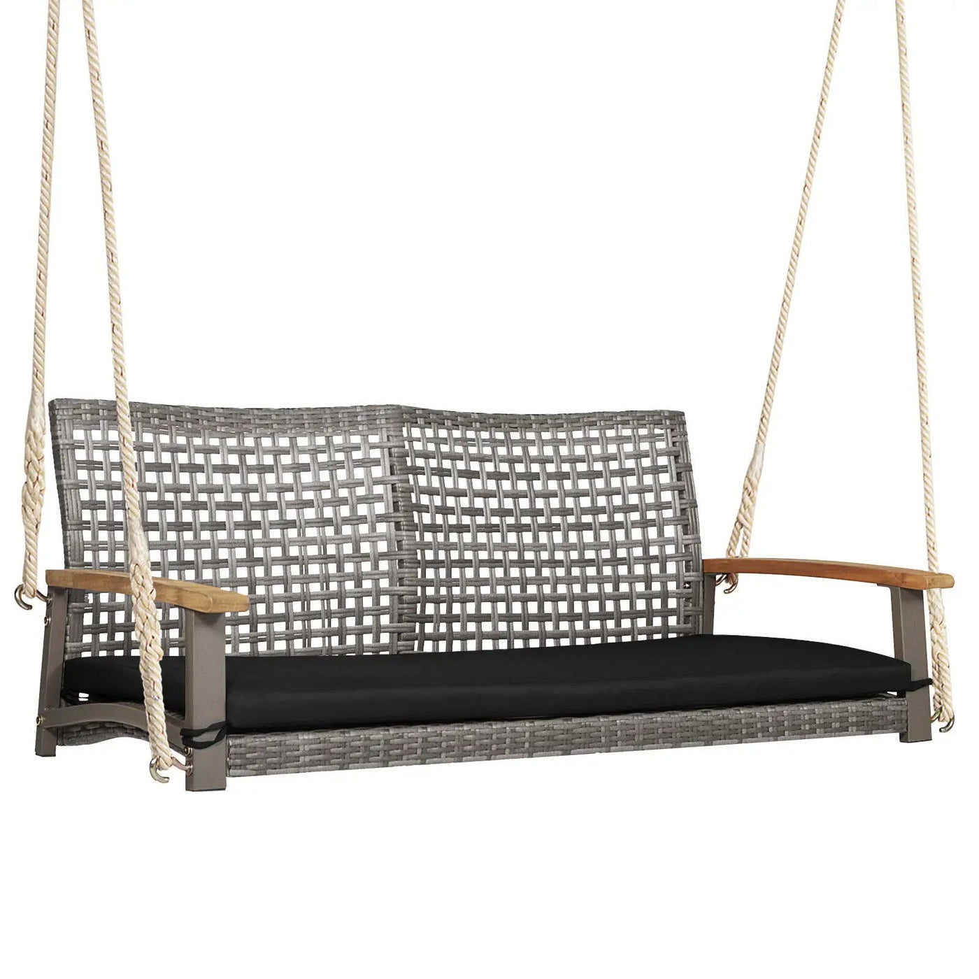 2-Person Patio Wicker Hanging Swing Chair by DirectDeals