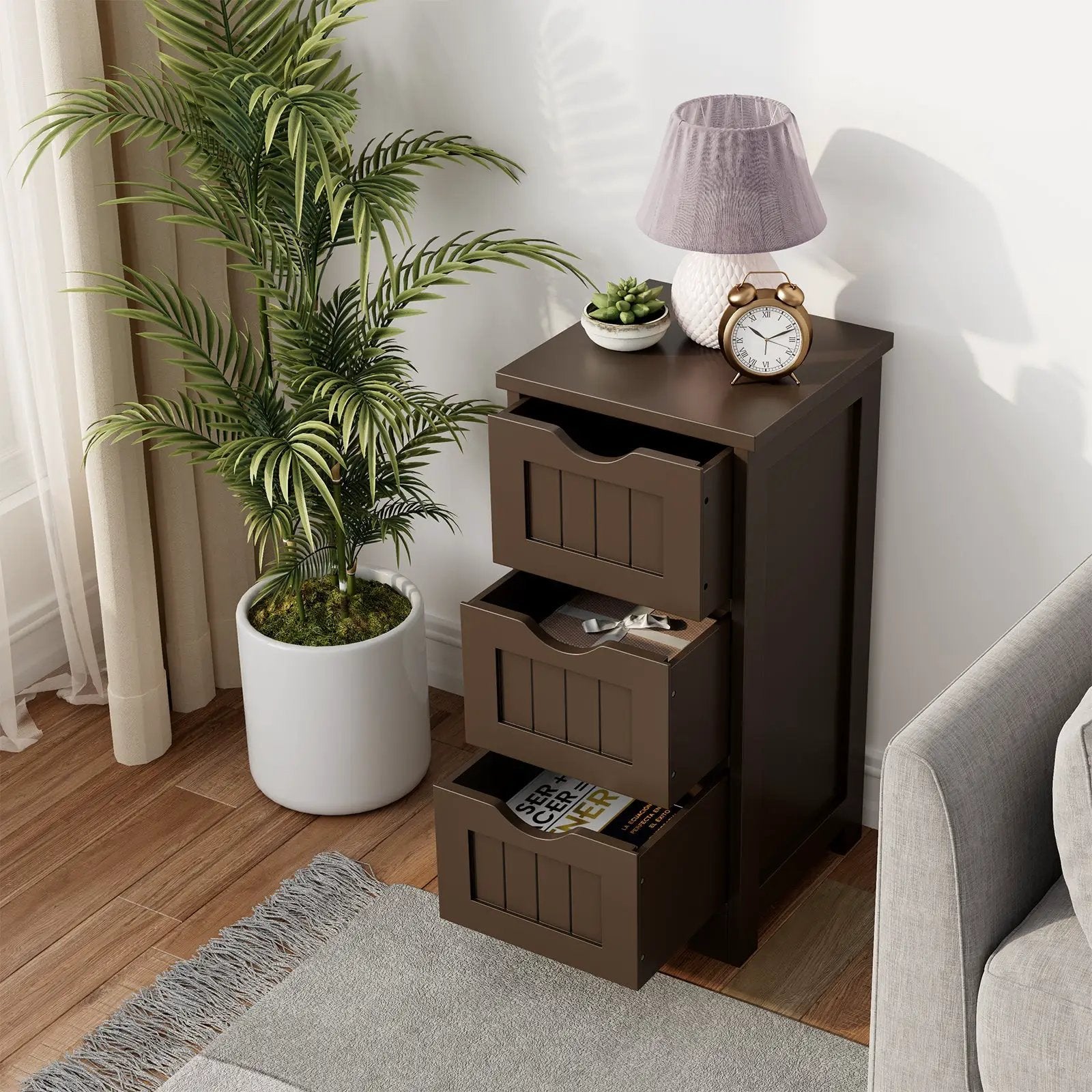 Bathroom Floor Freestanding Storage Organizer with 3 Drawers by DirectDeals