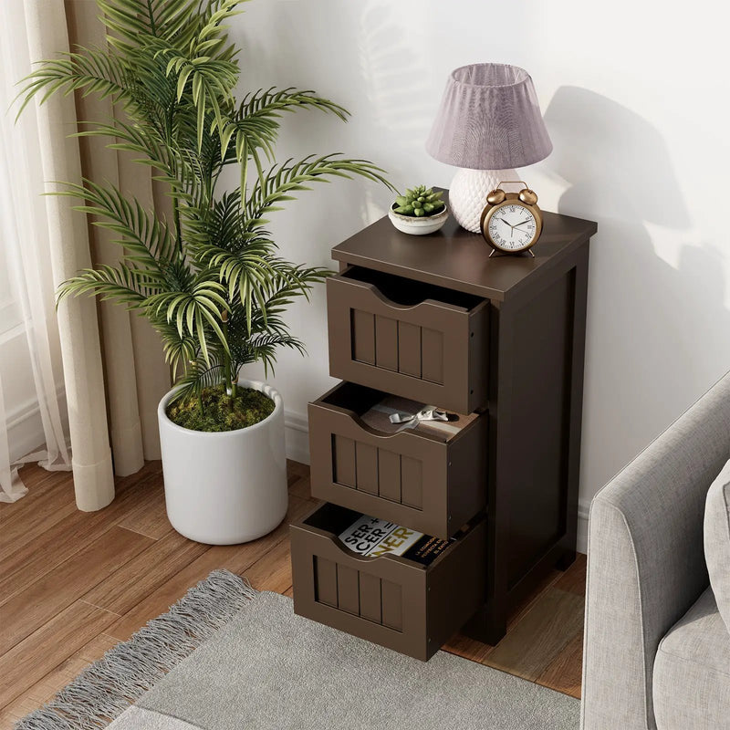 Bathroom Floor Freestanding Storage Organizer with 3 Drawers by DirectDeals