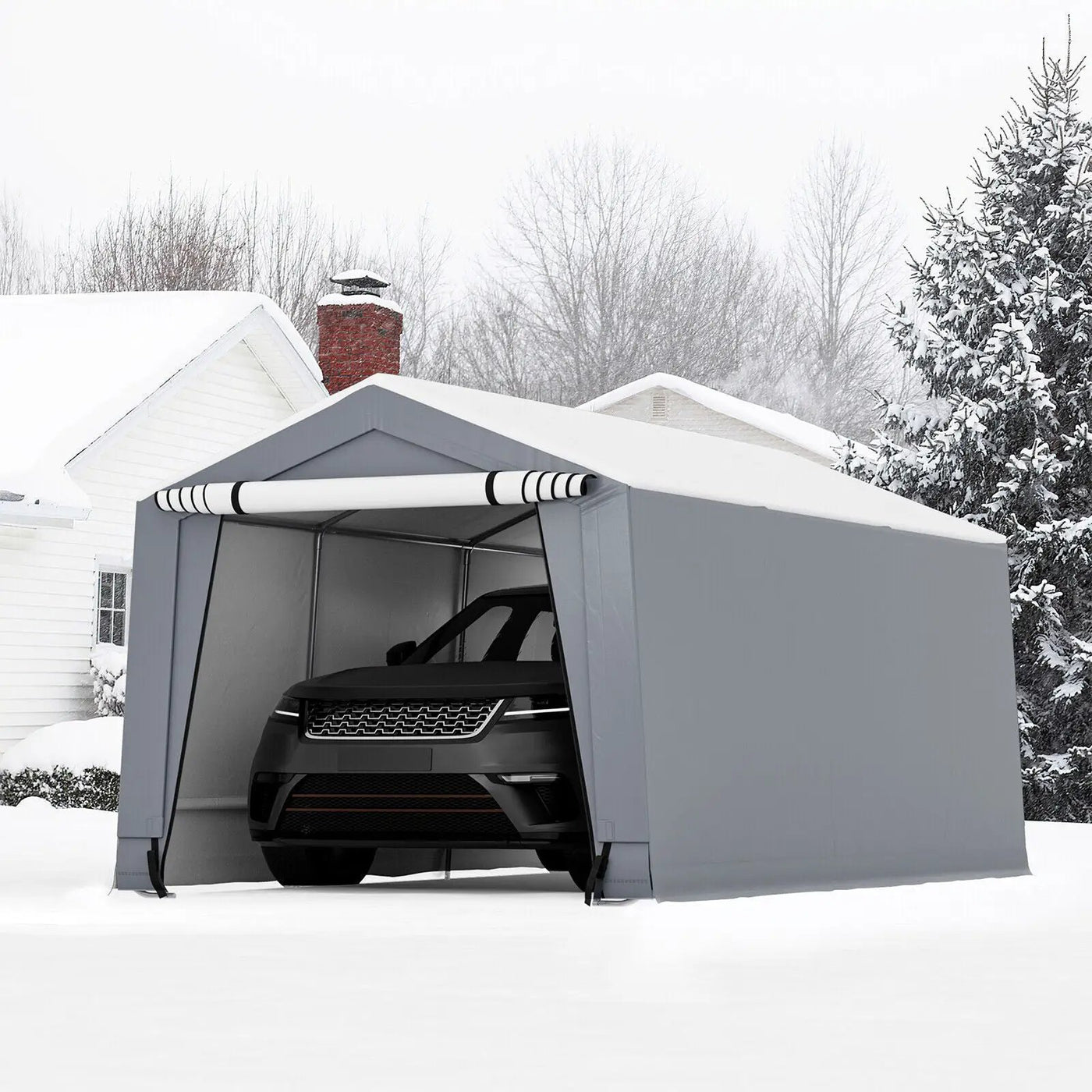 10 x 16/10 x 20 Feet Outdoor Heavy-Duty Carport with 2 Doors by DirectDeals