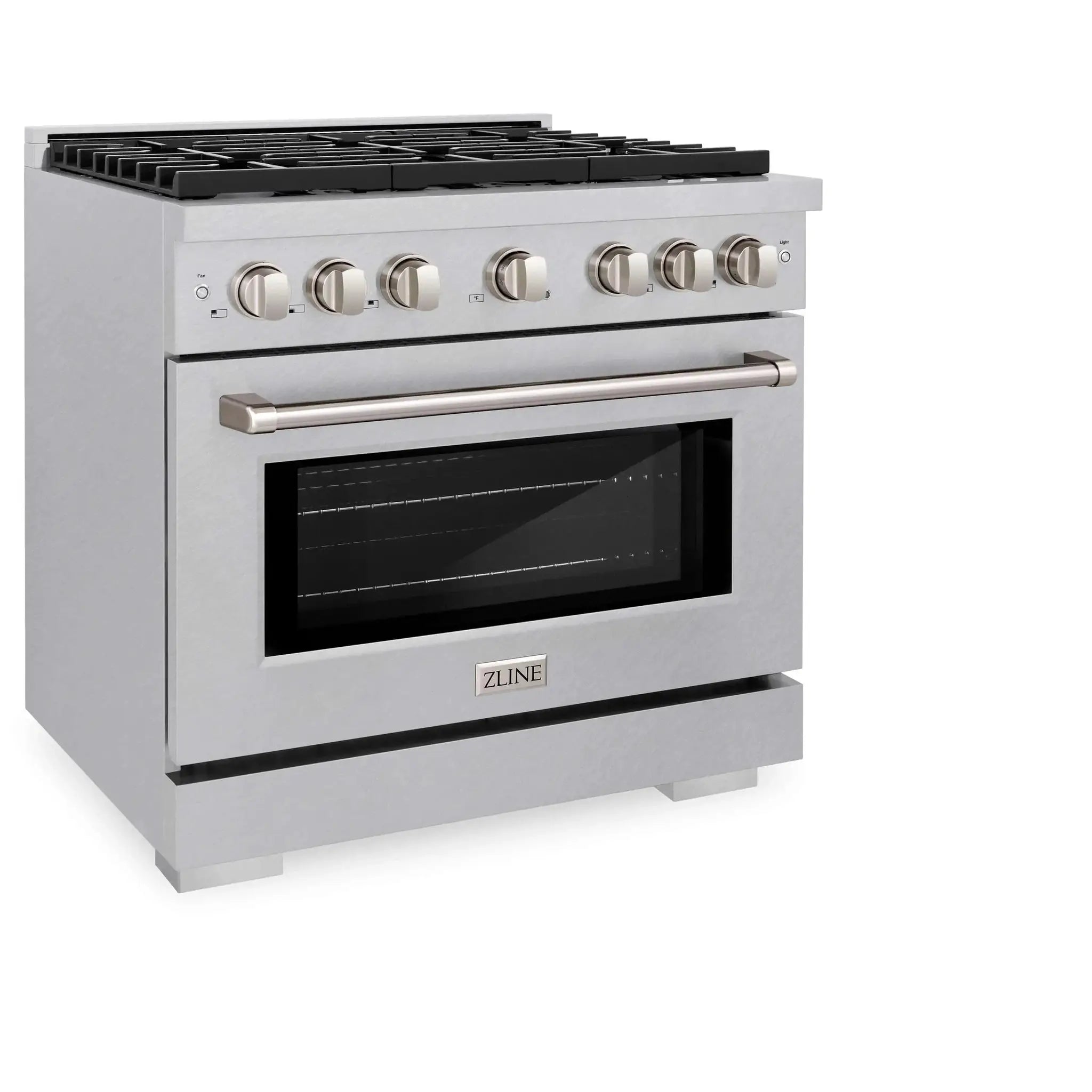 ZLINE 36"Paramount Dual Fuel Range DuraSnow® Brass Burners SDRS-BR-36 by Farmhouse Kitchen and Bath