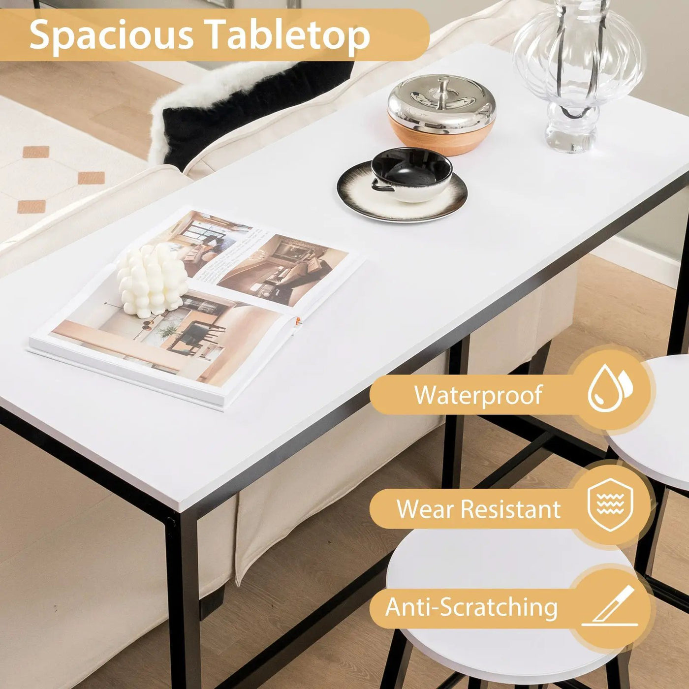 3 Piece Pub Table and Stools Kitchen Dining Set by DirectDeals
