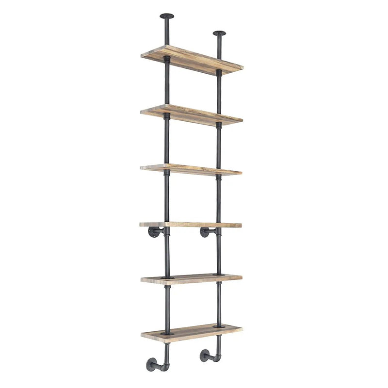6-Tier Industrial Wall Mounted Pipe Shelves by DirectDeals