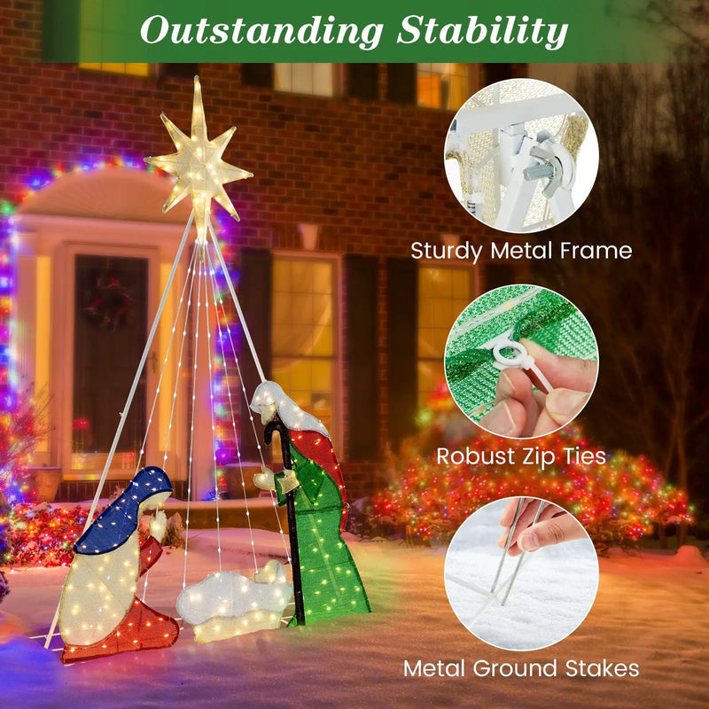 6 Feet Lighted Nativity Scene with 240 LED Lights by DirectDeals