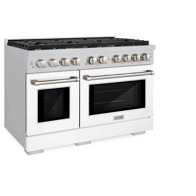 ZLINE 48"Paramount Dual Fuel Range Stainless Steel, White Matte, SDR-WM-48 by Farmhouse Kitchen and Bath