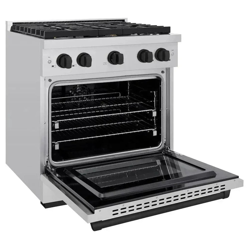 ZLINE 30"Paramount Dual Fuel Range Stainless Steel Matte Black SDRZ-30-MB by Farmhouse Kitchen and Bath
