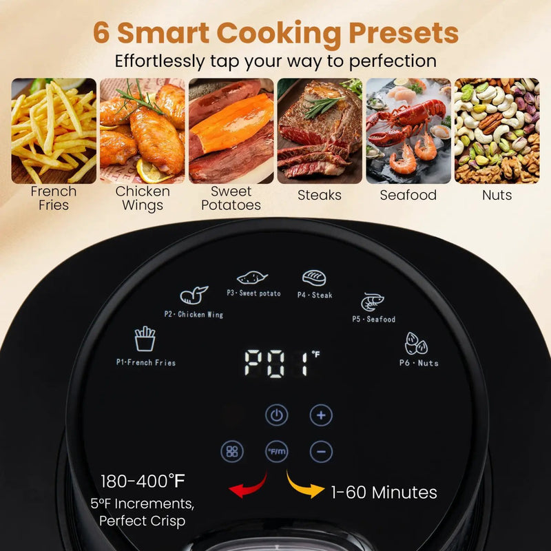 4.7 QT Glass Air Fryer with Steam Frying Mode by DirectDeals