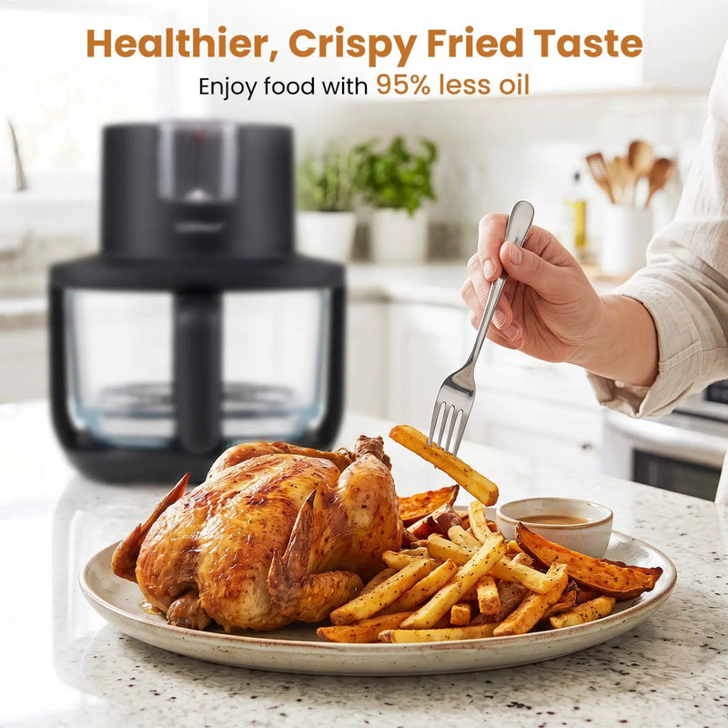 4.7 QT Glass Air Fryer with Steam Frying Mode by DirectDeals