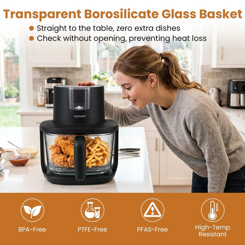 4.7 QT Glass Air Fryer with Steam Frying Mode by DirectDeals