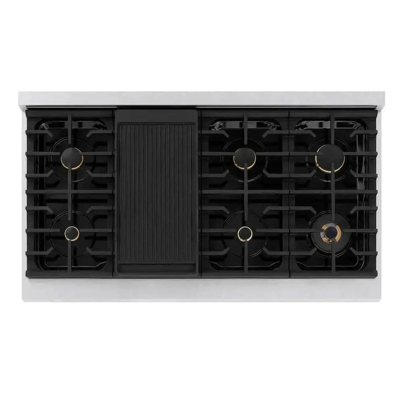 ZLINE 48"Gas Range, Convection Gas Oven, DuraSnow® Matte Black, SGRSZ-48-MB by Farmhouse Kitchen and Bath