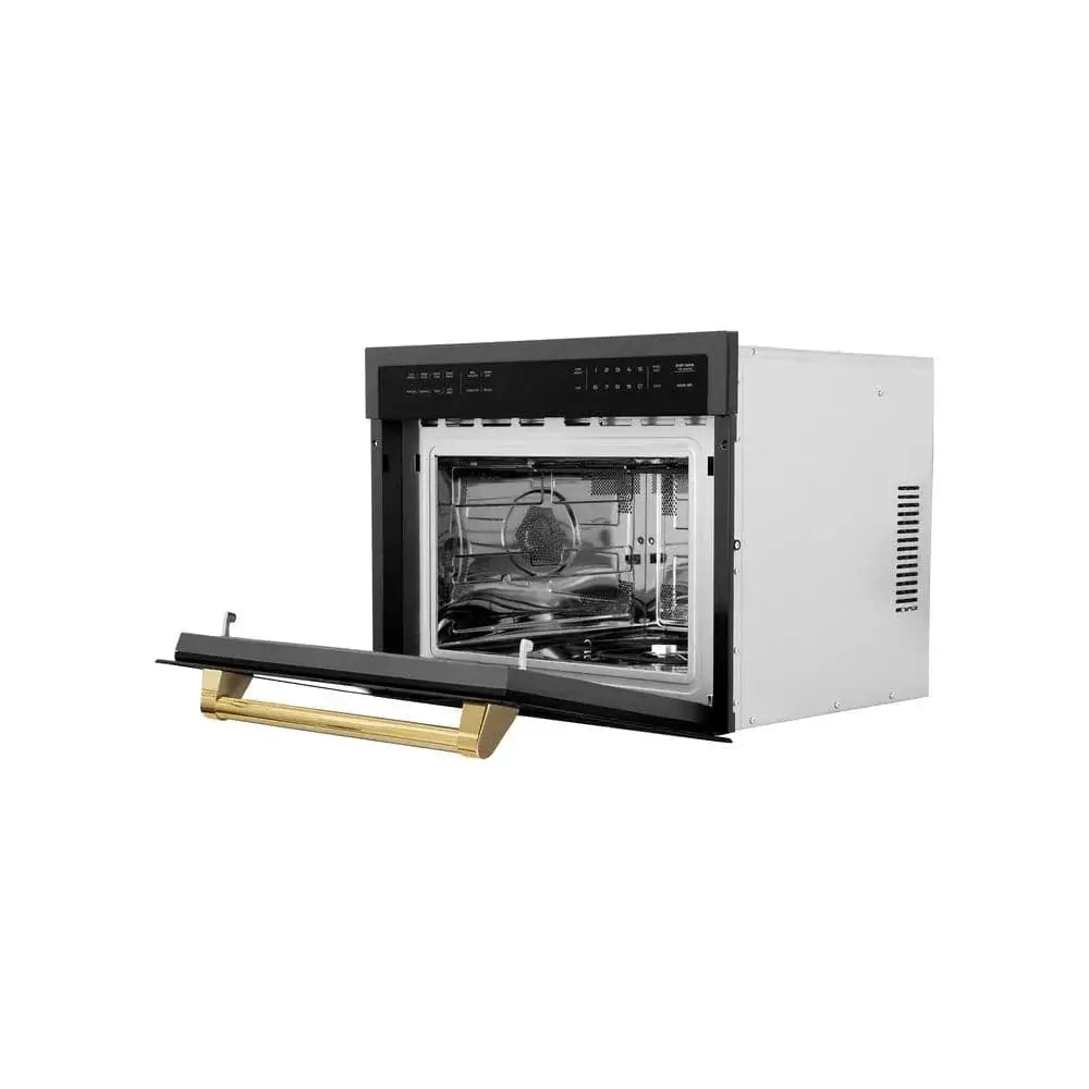 ZLINE 24" Convection Microwave, Black Stainless, Gold MWOZ-24-BS-G by Farmhouse Kitchen and Bath