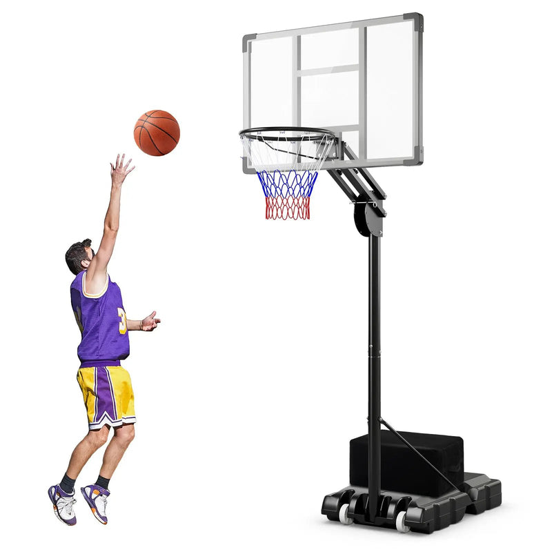 4.9-10 Feet Adjustable Basketball Hoop with Shatterproof Backboard by DirectDeals