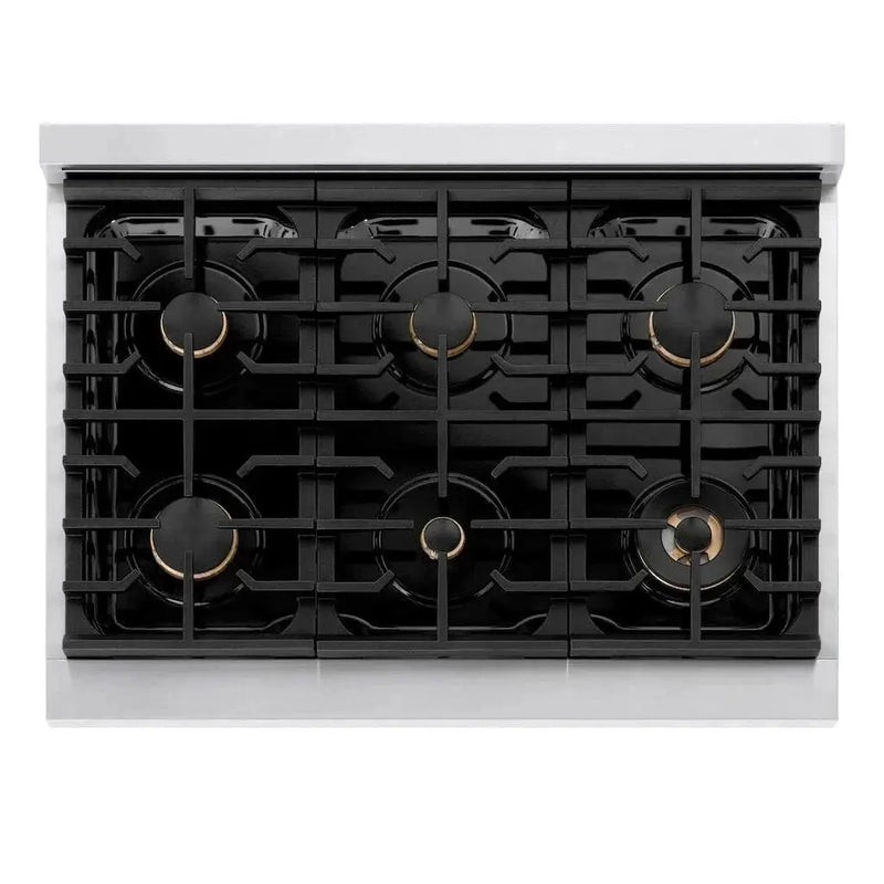 ZLINE 36 " Gas Range, Convection Oven Stainless Steel, Champagne Bronze , SGRZ-36-CB by Farmhouse Kitchen and Bath